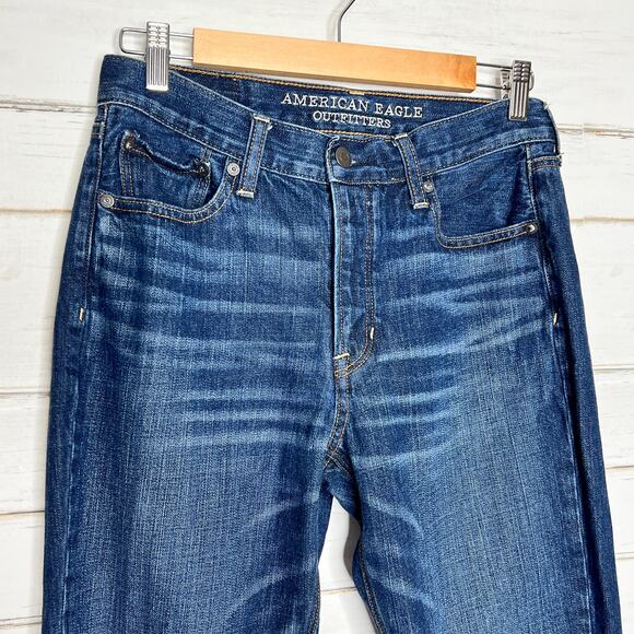 American Eagle Vintage Hi Rise Jeans Dark Wash Denim Size 8 - Picture 3 of 11